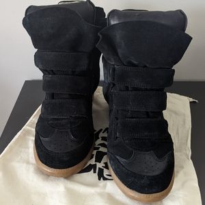 Isabel Marant Bekett Leather Sneaker Wedge Size 41.
